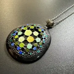 【vintage】鶴岡鉦次郎　七宝　ペンダント　シルバー製　作家もの
