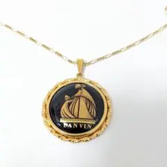 希少　LANVIN　リモージュキャッスル　ネックレス　黒　ゴールド　アンティーク