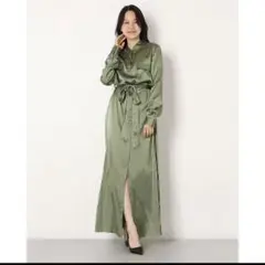 【美品】GUESS Liliana シルクSワンピース カーキ