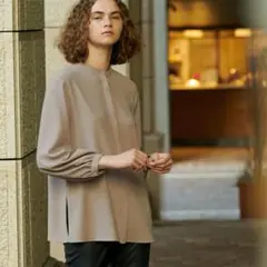 theory luxe セオリーリュクス ウォッシャブルブラウス ブラウン