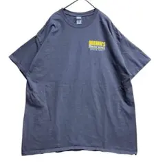 ギルダン　メンズTシャツ　灰色×黄色　XL　プリントロゴ　コットン【2363】