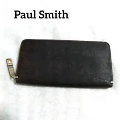 ポールスミス　長財布　ジップストローグレイン　マルチストライプ　レザー　黒