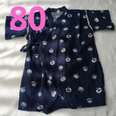 【80】男の子　甚平　ロンパース　恐竜　綿100％　西松屋　夏祭り