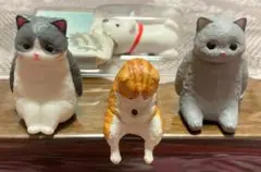 ガチャガチャ 猫と犬フィギュア4セット 虚無 釣り日和 お父さん犬ケーブルバイト