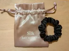 ヘアゴム 黒 ポーチ付き
