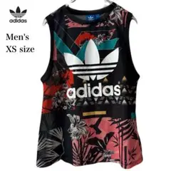 adidas アディダス タンクトップ メンズ XS ブラック 花柄 バスケ