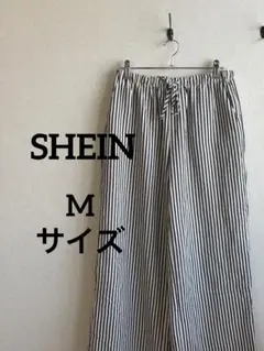 SHEIN 【Mサイズ】ストライプ ガウチョパンツ　リラックスパンツ