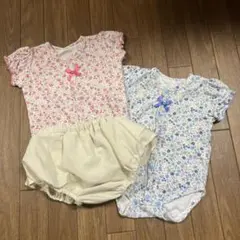 花柄ロンパース 2点セット