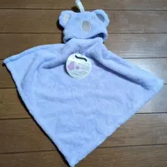 動物デザイン ループ付タオル（薄紫）