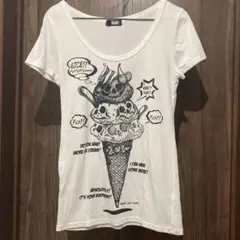 送料込み 匿名配送 Tシャツ ドクロ 骸骨 アイス 日本製