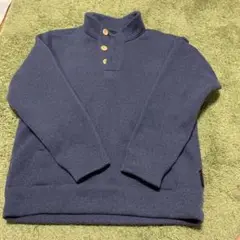 Mizuno ネイビー ボタン付きハイネックセーター