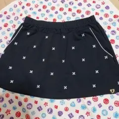 Prince P刺繍入り黒テニススコートM