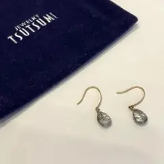 ジュエリーツツミ JEWELRY TSUTSUMI ブラックルチルクォーツピアス