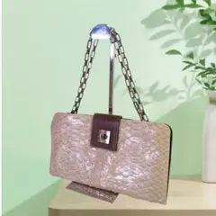 CONNIE 薄型 お財布バッグ ミニ ハンド ショルダー 2WAY チェーン
