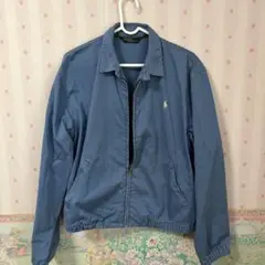 POlO青いブルゾン ジッパー付き