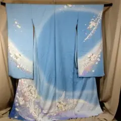 14 振袖 仮絵羽 未仕立て 新品 未使用 辻が花 金通し 辻ヶ花 八掛付