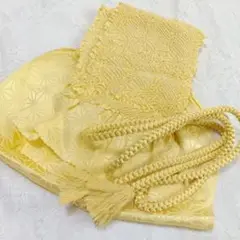 D6 帯揚げ 帯締め セット しぼり 黄