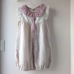 ノースリーブワンピース 100cm~ ピンクと白のストライプ