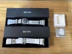 アップルウォッチ1042mm用BELTIES シリコンバンド ホワイト3点セット