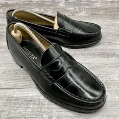 486【美品】HARUTA コインローファー 黒 本革 4514 25cmEE