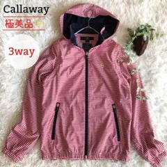 極美品★ キャロウェイ 3way ボーダー フルジップ ゴルフ ブルゾン