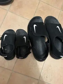 Nike ブラックサンダル 子供用と大人用のペア