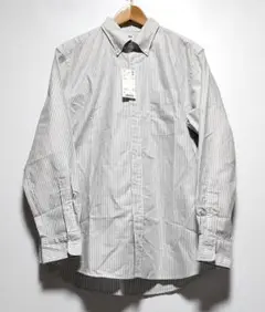 新品 ユニクロ オックスフォードストライプシャツ 長袖デニムシャツ メンズL