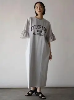 RADIATE ヤマダヤ グレー ロゴプリント ワンピース 新品