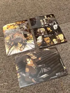進撃の巨人 ジャンボカードダス クリアプレート 3種セット
