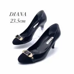 【着用数回/極美品✨】DIANA エナメル　黒　スエード　式典にどうぞ✨