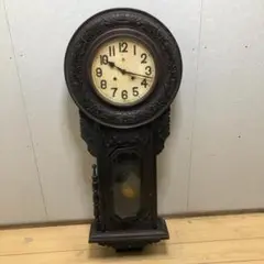 【昭和レトロ】大型ひまわり時計 ゼンマイ式　動作確認 アンティーク　250626