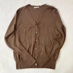 ●plage●プラージュ Vネックカーディガン ブラウン コットン