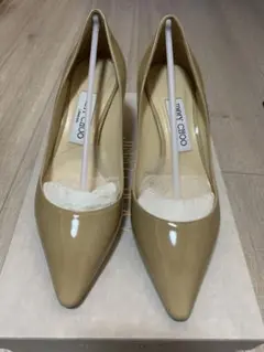 JIMMY CHOO ROMY 37(24.0cm)エナメルヌード(ベージュ)