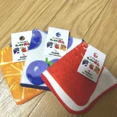 新品　未使用　ミニタオル　フーセンガム柄　ハンカチ　いちご　オレンジ　グレープ