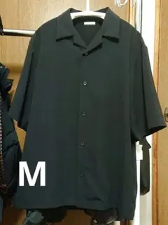 GU オープンカラーシャツ ブラックM
