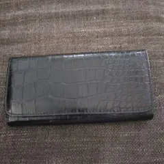 クロコダイル風長財布 黒
