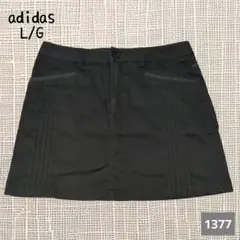 A-1377〈adidas〉 ブラック スカート L/G