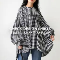 patterntorso antiqua チェックデザインシャツ ブラック