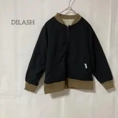 【ディラッシュ】 ジップ　ジャケット 130cm 黒　ベージュ　裏起毛　1640