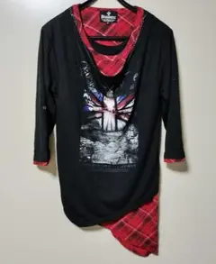Beaumere v系 ゴスパンク y2k レイヤード ドレープ Tシャツ