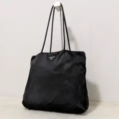 ✨PRADA✨トートバッグ ロゴ金具 三角プレート ナイロン 裏地総柄