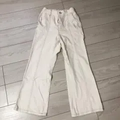 GU ホワイトパンツ 100%コットン　フレア　値下げ