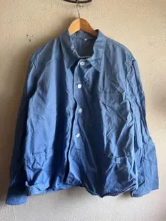 90s ユーロ古着 カバーオール　GERMAN military ジャケット　青