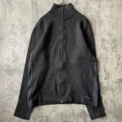 【カルバンクラインジーンズ】(L)フルジップニット ハイネック ブラック