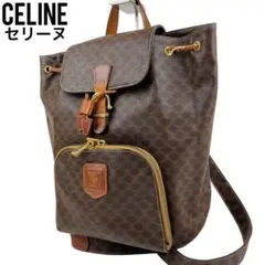 CELINE セリーヌ リュック マカダム柄 PVC レザー 巾着 バッグパック