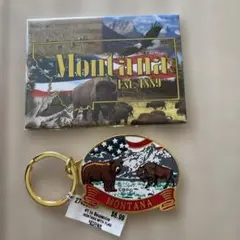 モンタナ州 バイソン キーホルダー&マグネット
