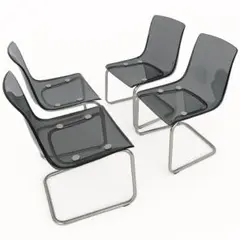 【Rin@プロフ確認お願いします 】IKEA トービアス 2脚 TOBIAS トービアス チェア, 透明, クロムメッキ - IKEA