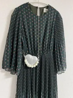 オリオンロンドン アーモワールカプリス　ドット柄プリーツワンピース 美品