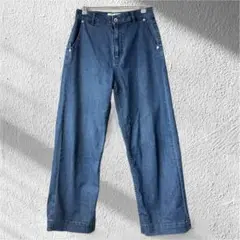 美品☆ルクールブラン ワイドストレートデニムパンツ M ハイウエストジーンズ