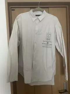 グラフィックプリント 長袖シャツ ベージュ